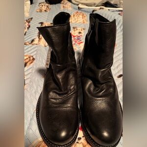 Black Leather Ankle Boots